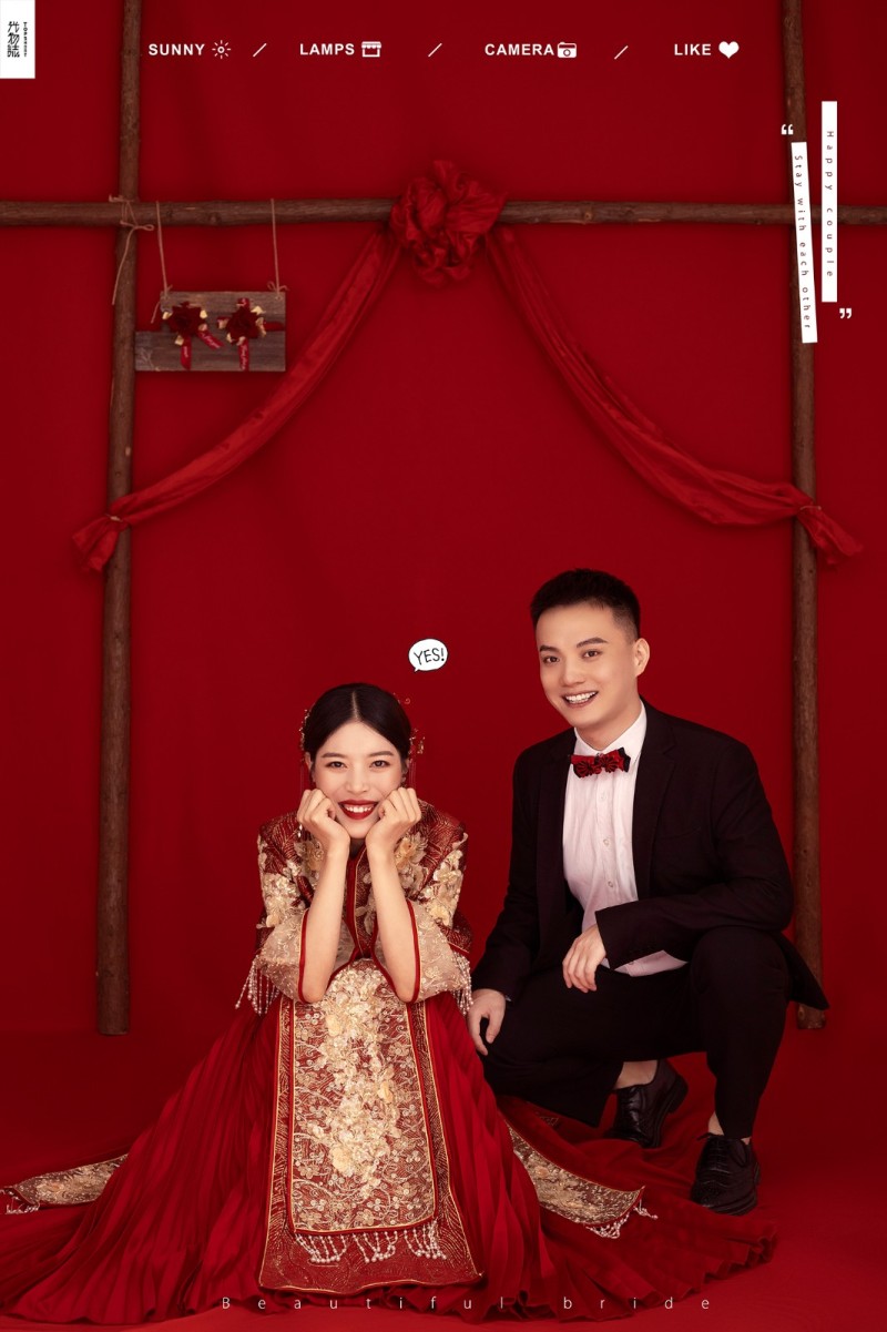 杨强强先生候梦颖你的甜蜜婚纱照、极简棚拍、、、婚纱照