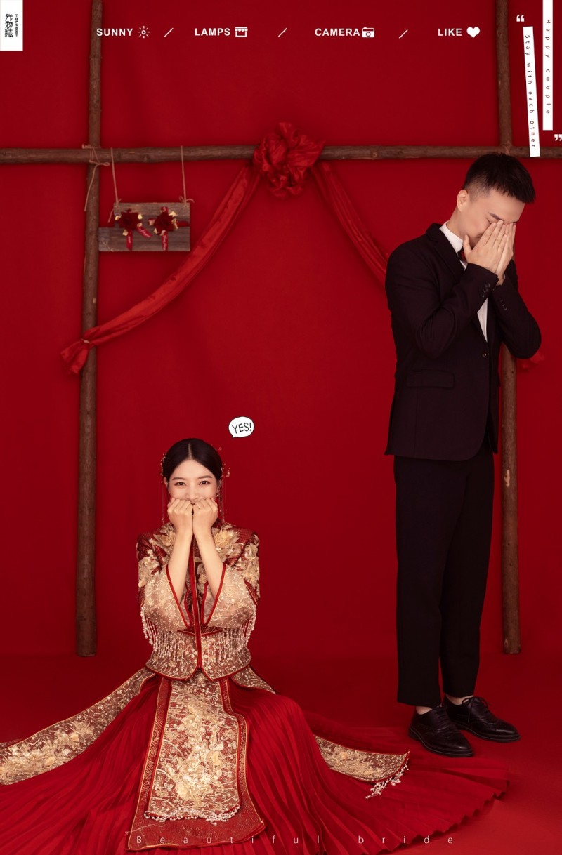 杨强强先生候梦颖你的甜蜜婚纱照、极简棚拍、、、婚纱照