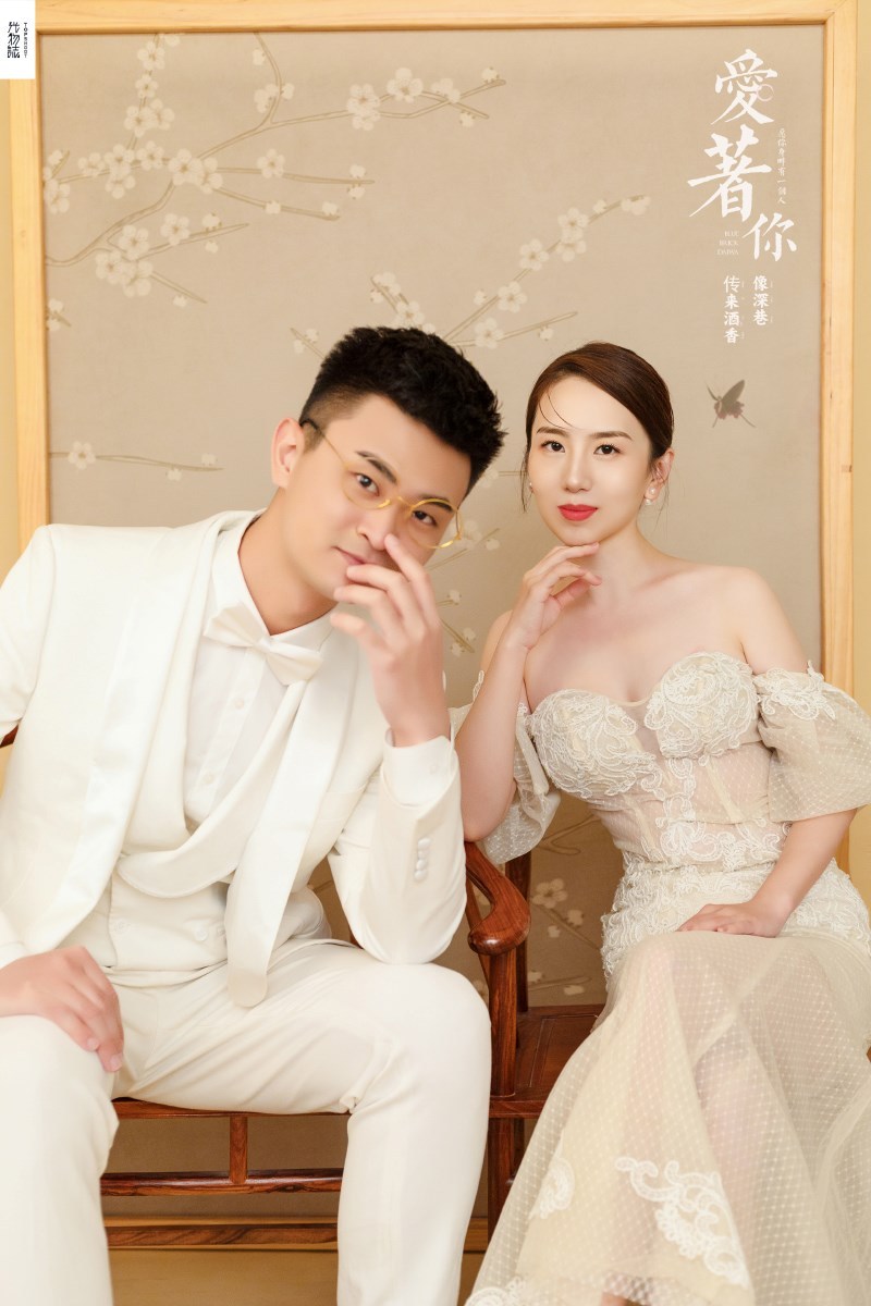 极致情绪！姚恺文先生刘超女士复古民国风婚纱照、极简棚拍、、、婚纱照